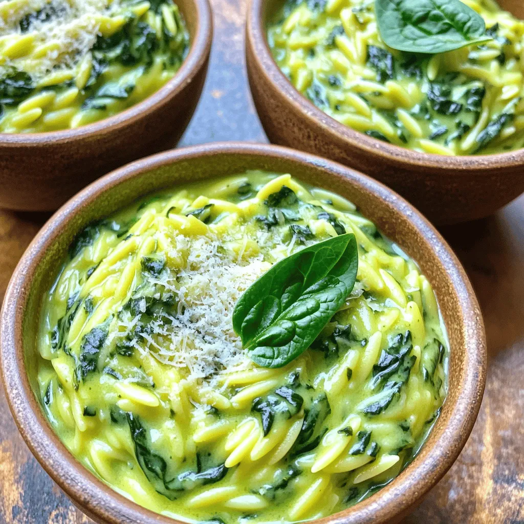 Creamy Spinach Orzo Rich and Flavorful Delight