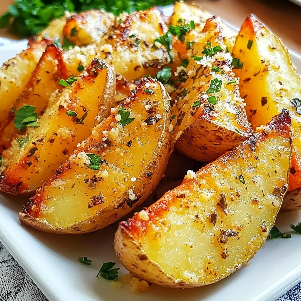 Baked Garlic Parmesan Potato Wedges Crispy Delight