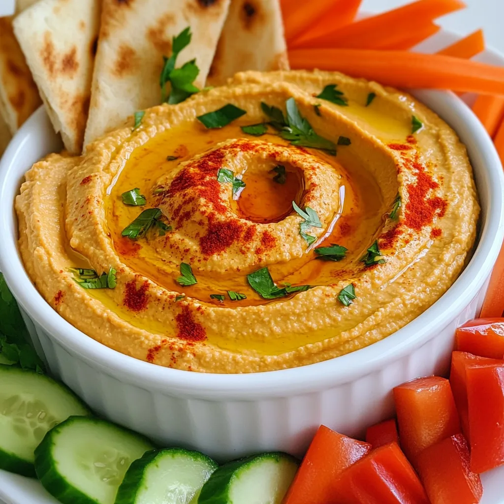 Roasted Red Pepper Hummus Simple and Flavorful Dip
