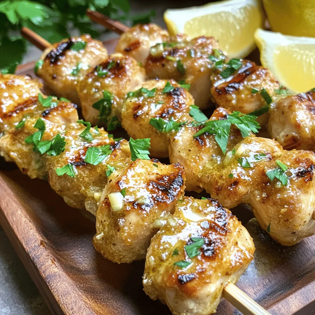 Grilled Chicken Bites with Garlic Sauce Delight