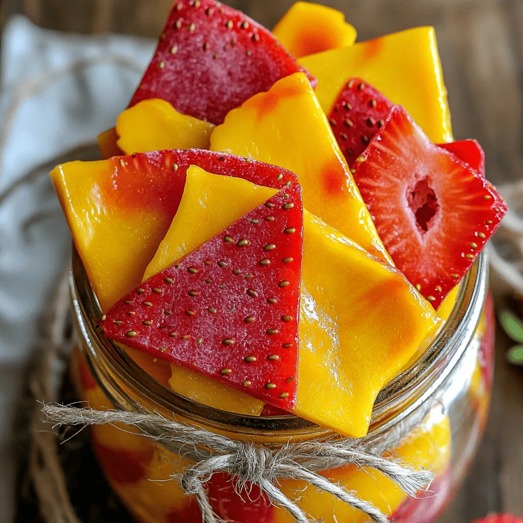 Tie-Dye Mango Strawberry Fruit Leathers Delight