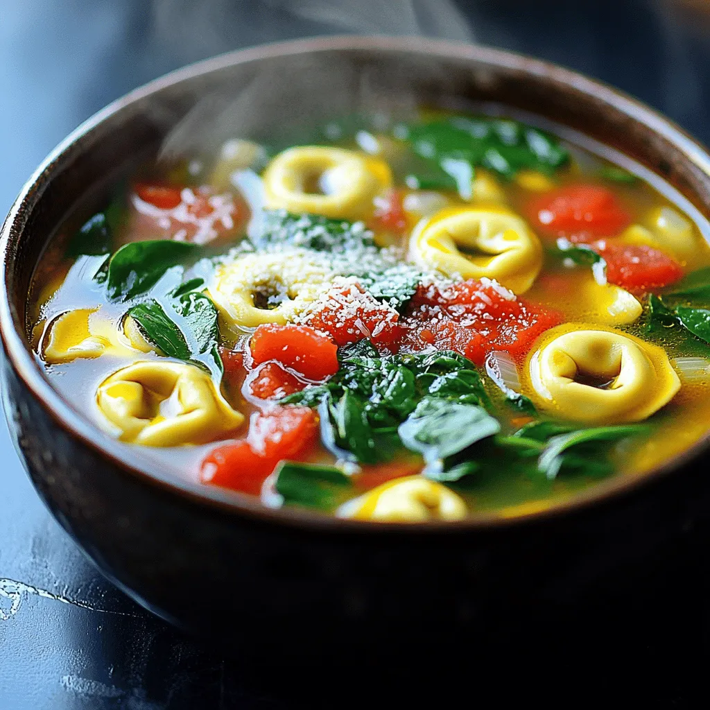 One-Pot Spinach Tomato Tortellini Soup for Dinner