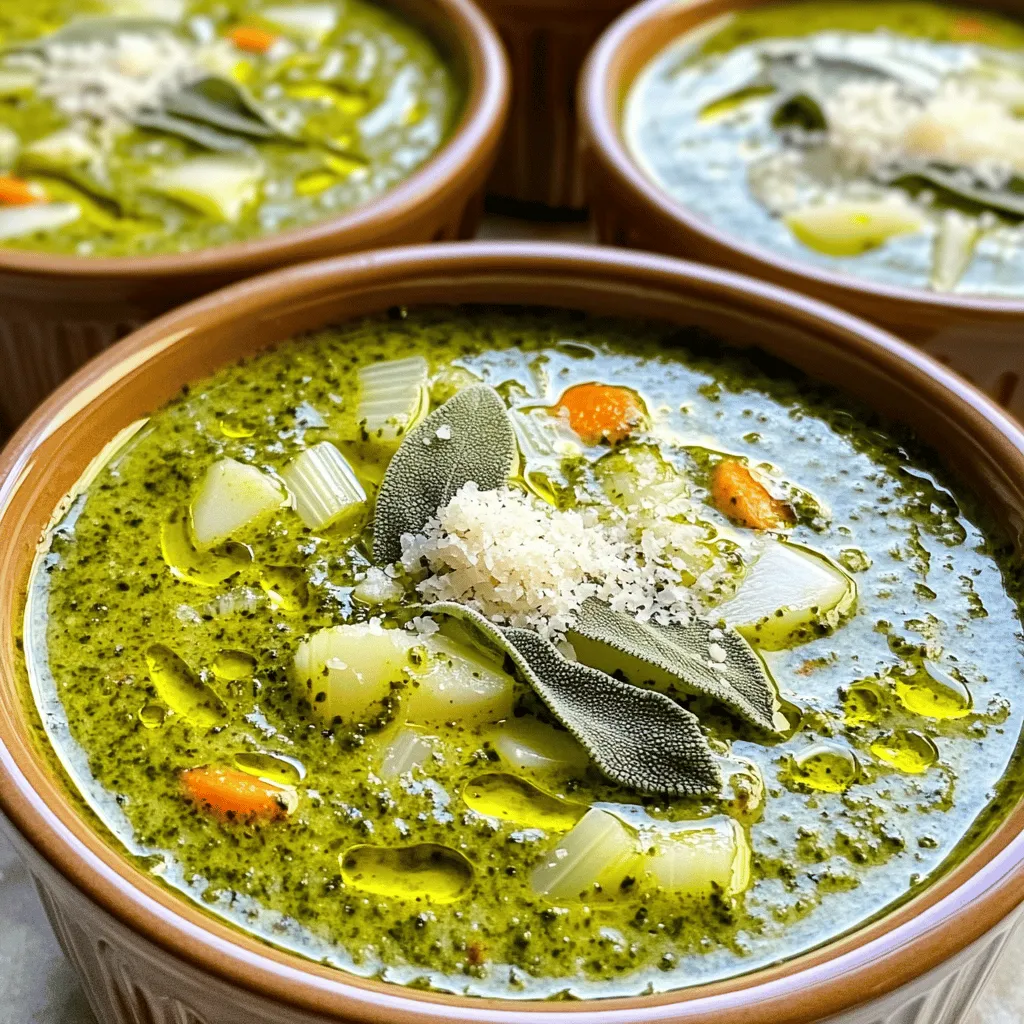Roasted Garlic Sage Pesto Soup Healthy Comfort Recipe