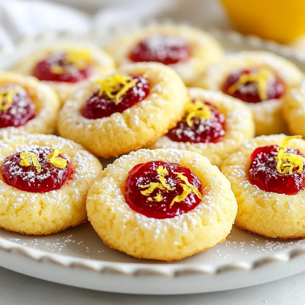 Lemon Raspberry Thumbprint Cookies Delightful Treat