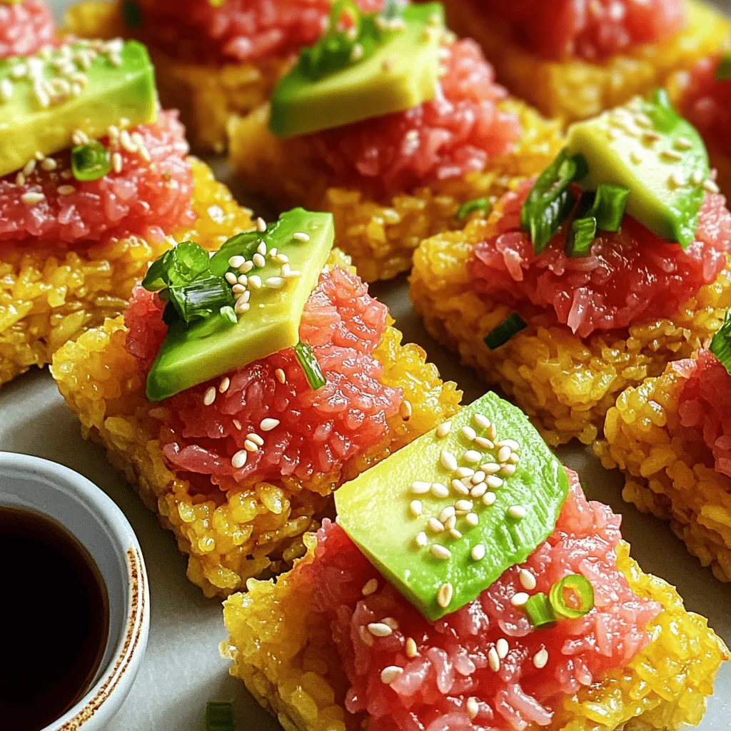 Crispy Rice and Spicy Tuna Bites Tasty Flavor Boost