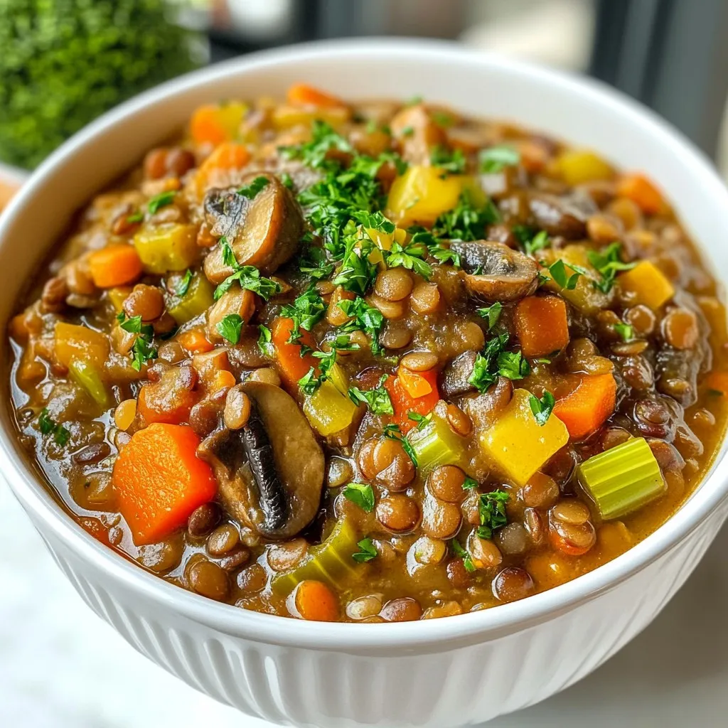 Vegan Lentil Mushroom Stew Hearty and Flavorful Dish