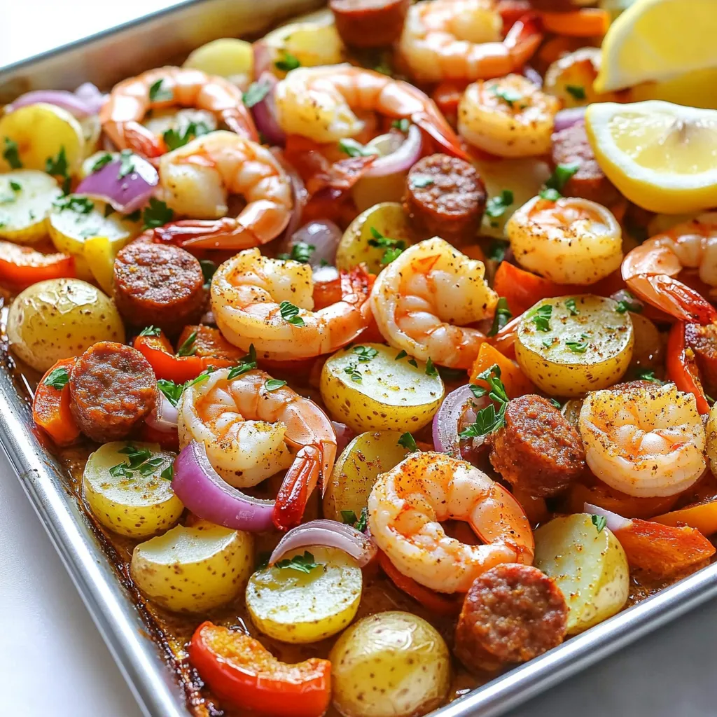 Savory Sheet Pan Cajun Shrimp Sausage Bake Recipe