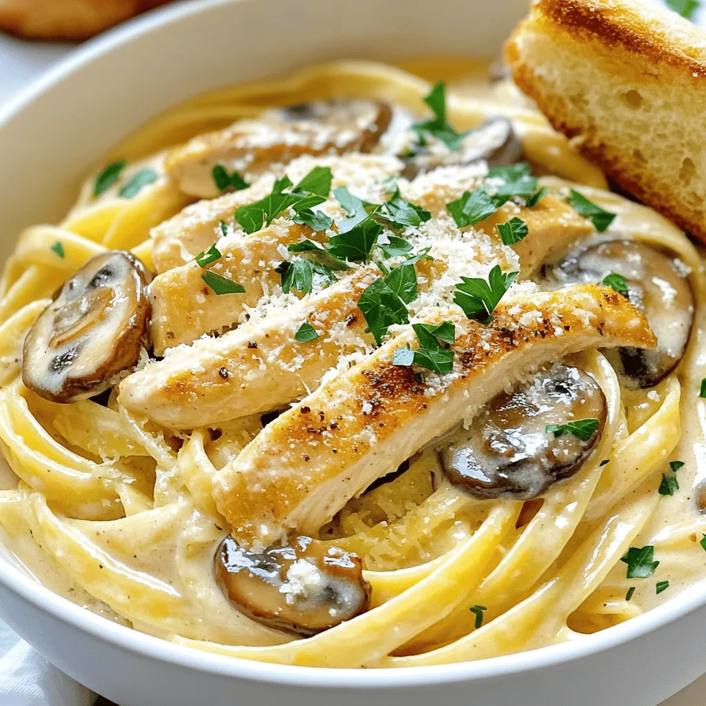 Chicken and Mushroom Alfredo Creamy Dinner Delight