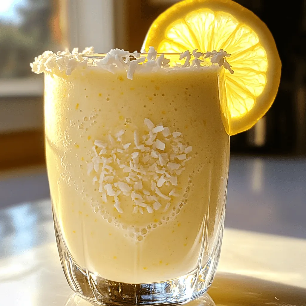 Lemon Coconut Protein Shake Refreshing Energy Boost