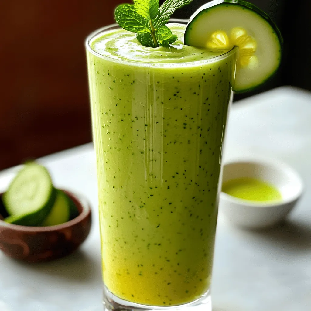 Cucumber Mint Smoothie Refreshing and Healthy Drink