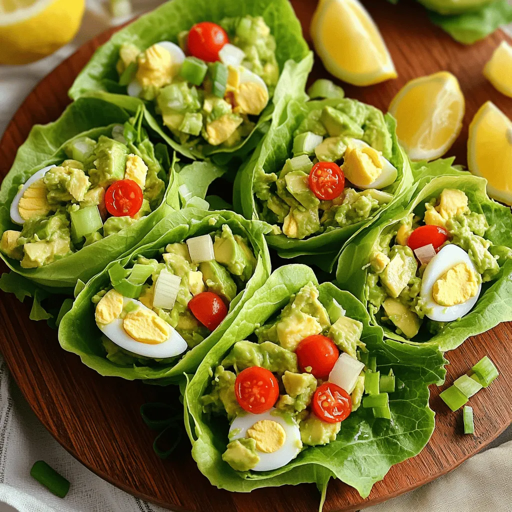 Avocado Egg Salad Lettuce Wraps Tasty and Healthy Snack