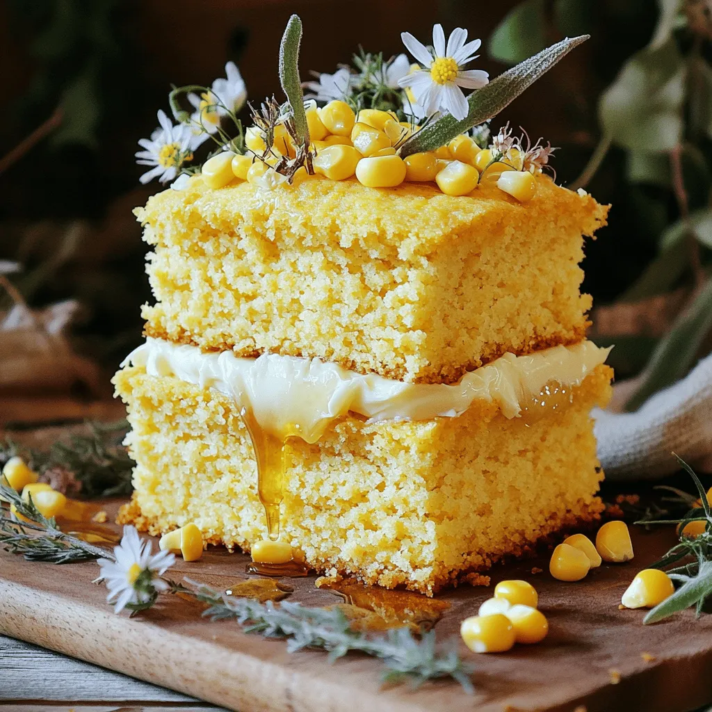 Layered Cornbread Cake with Honey Butter Delight