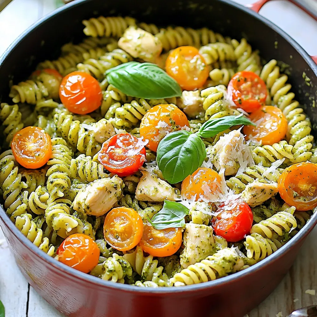 One-Pot Creamy Pesto Chicken Pasta Delight