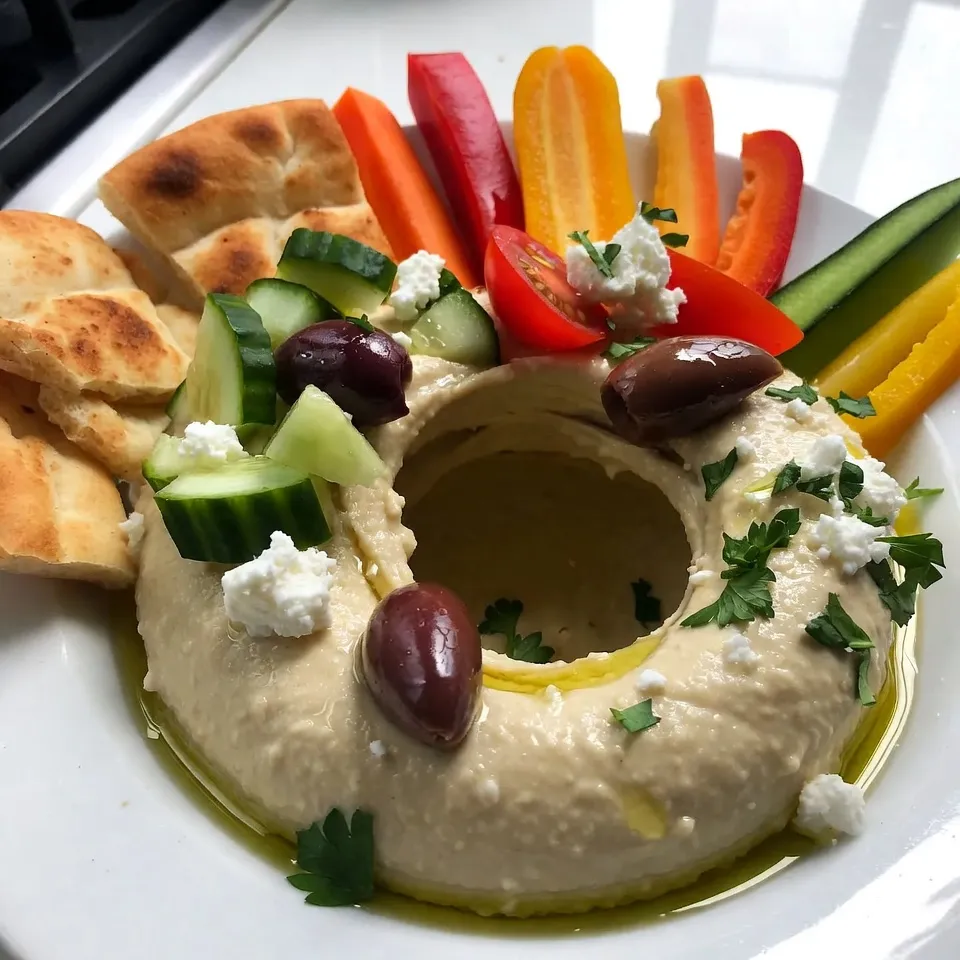 Loaded Greek Hummus Board for Flavorful Gatherings