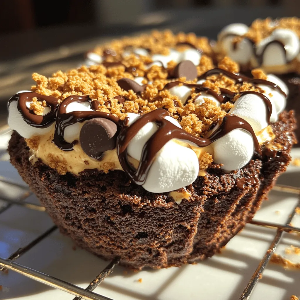 S&#8217;mores Stuffed Brownie Cups Delightful Dessert Treat