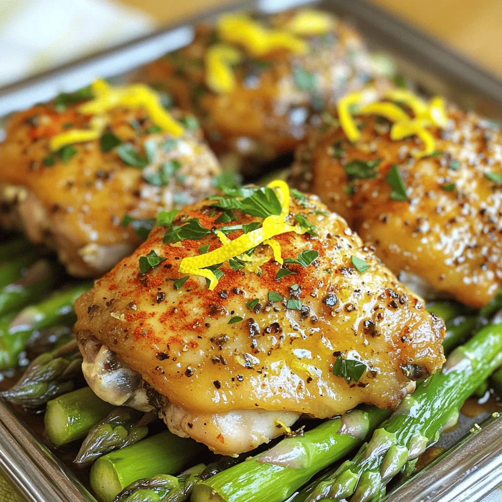 One-Pan Lemon Garlic Chicken and Asparagus Delight