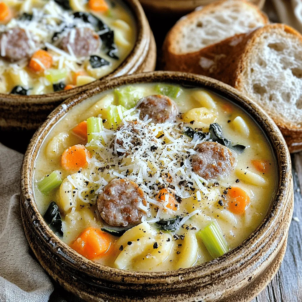 Creamy Parmesan Italian Sausage Ditalini Soup Recipe