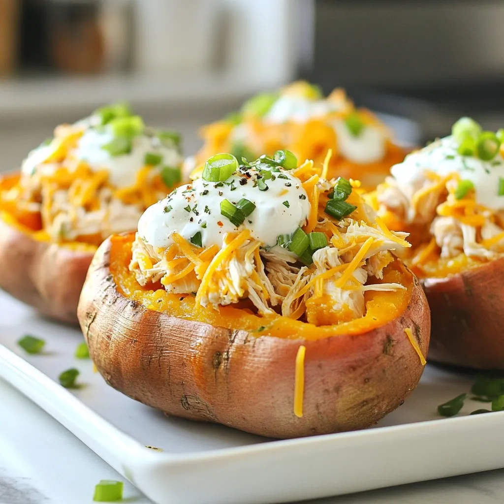 Buffalo Chicken Stuffed Sweet Potatoes Delightful Meal