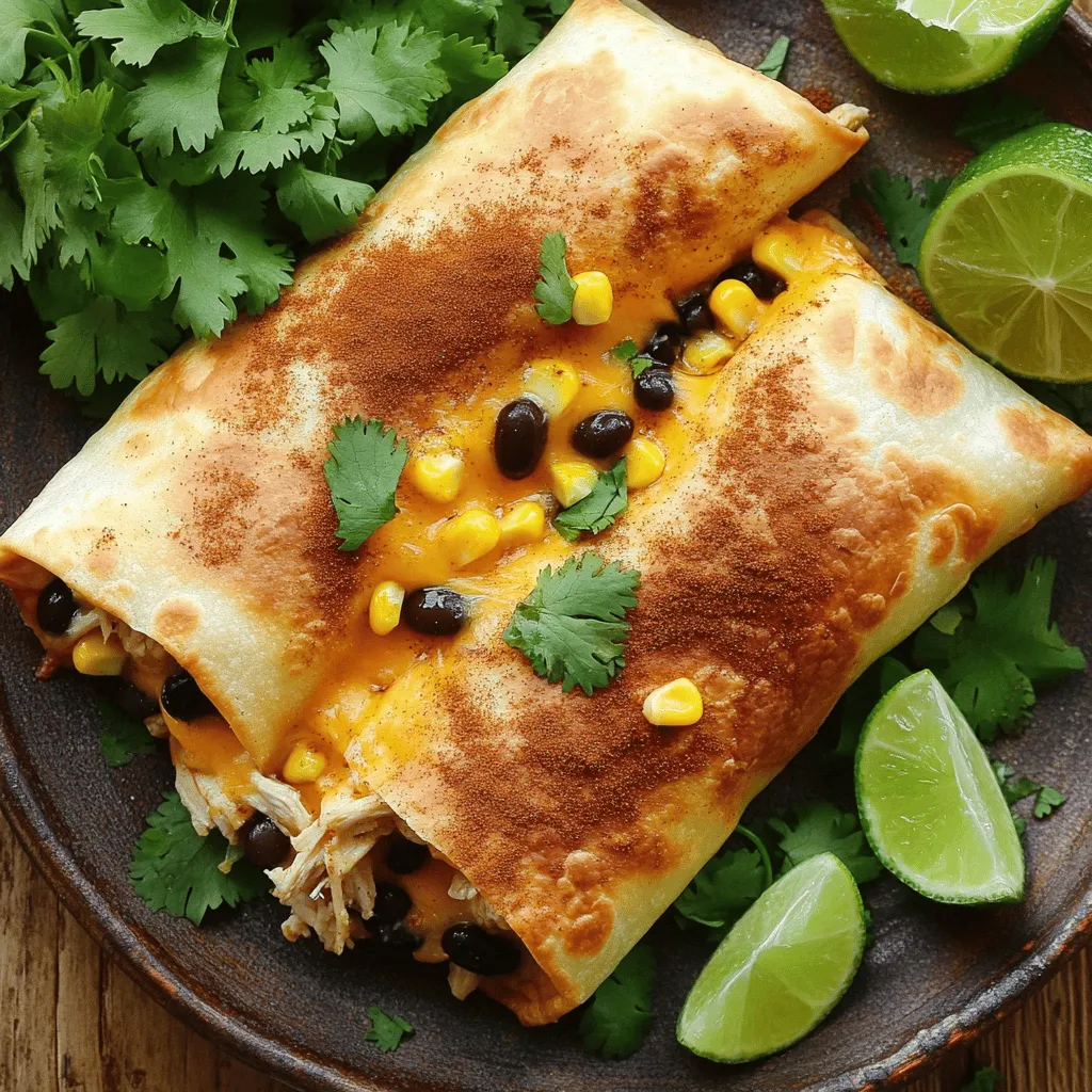 Baked Chicken Chimichangas Crispy and Flavorful Treat