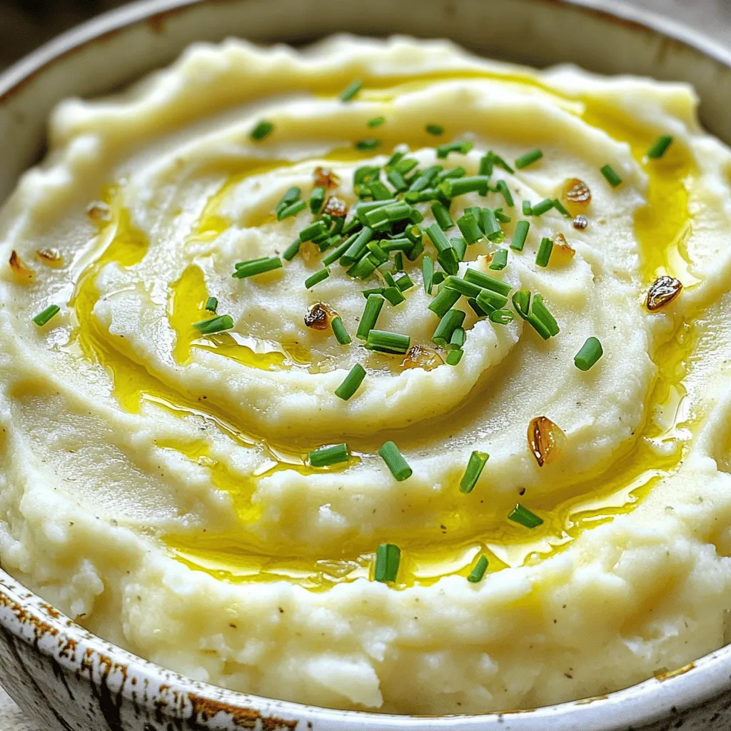 Roasted Garlic Mashed Cauliflower Creamy Delight
