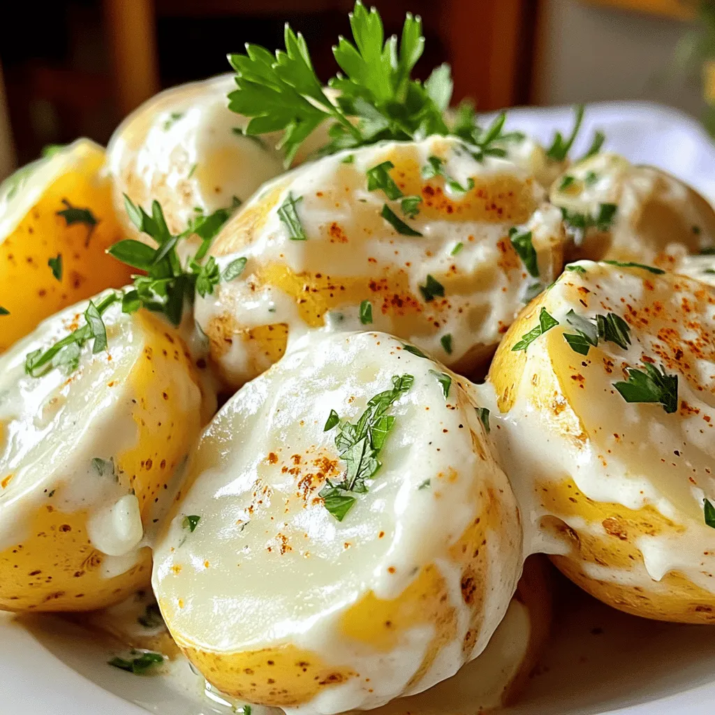 Creamy Garlic Sauce Baby Potatoes Irresistible Treat