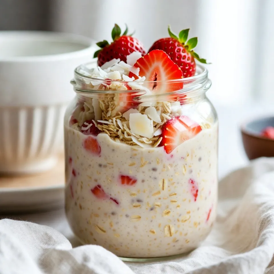 Strawberry Coconut Overnight Oats Easy Breakfast Delight