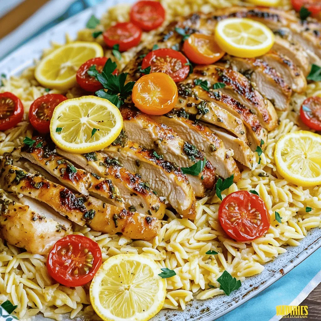 Garlic Herb Chicken with Lemon Orzo Delight