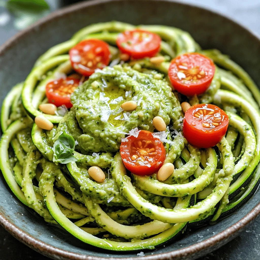 Zucchini Noodles with Pesto Flavorful and Fresh Dish