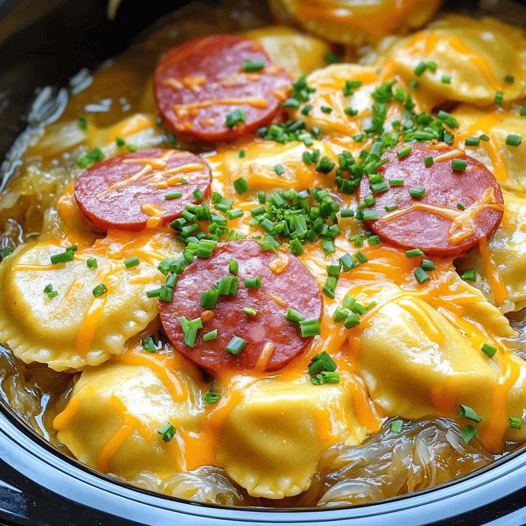 This recipe brings comfort and joy straight to your table. It combines frozen pierogi, kielbasa, and tangy sauerkraut into a delightful casserole. You will love how easy it is to make in a crockpot. Plus, it