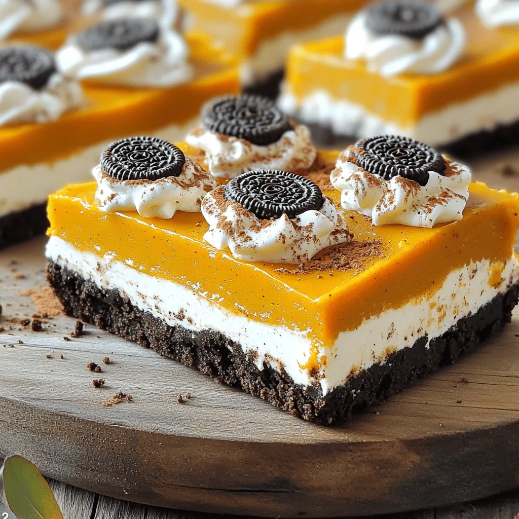 No-Bake Pumpkin Oreo Bars Creamy Dessert Delight