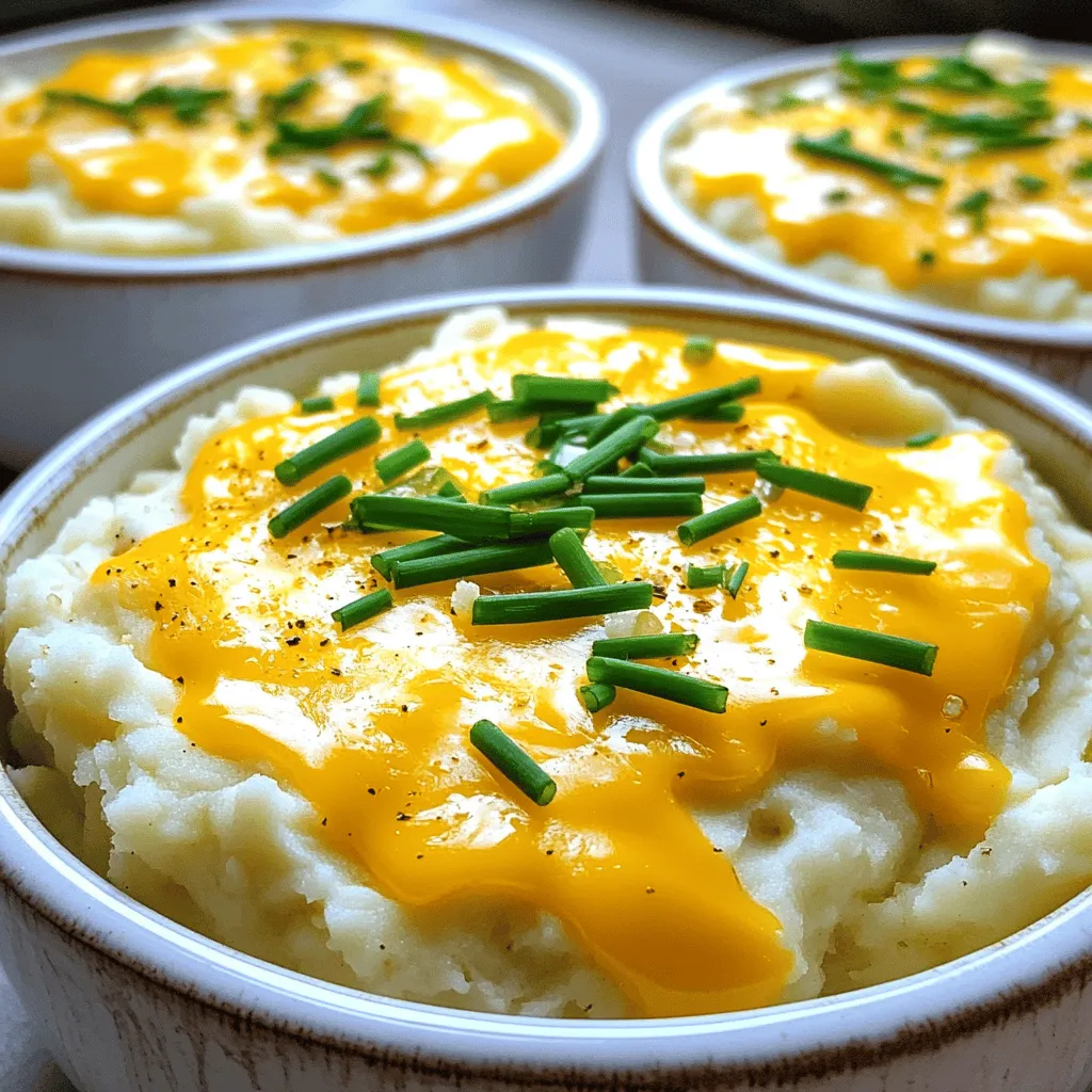 Cheesy Garlic Mashed Cauliflower Comfort Dish Recipe