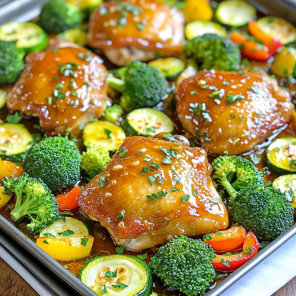 Honey Garlic Chicken Veggie Sheet Pan Delight