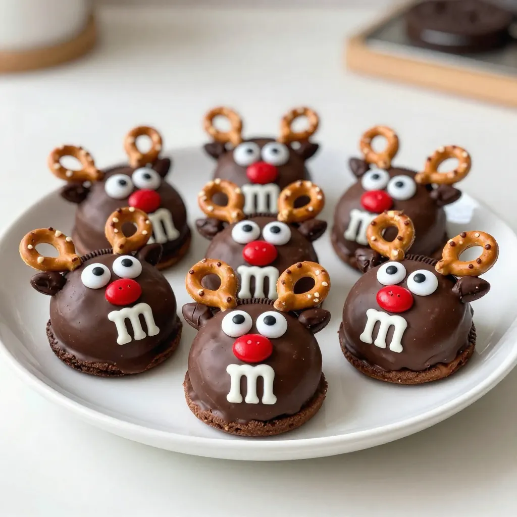 Chocolate Covered Oreo Reindeer Festive Treat Idea