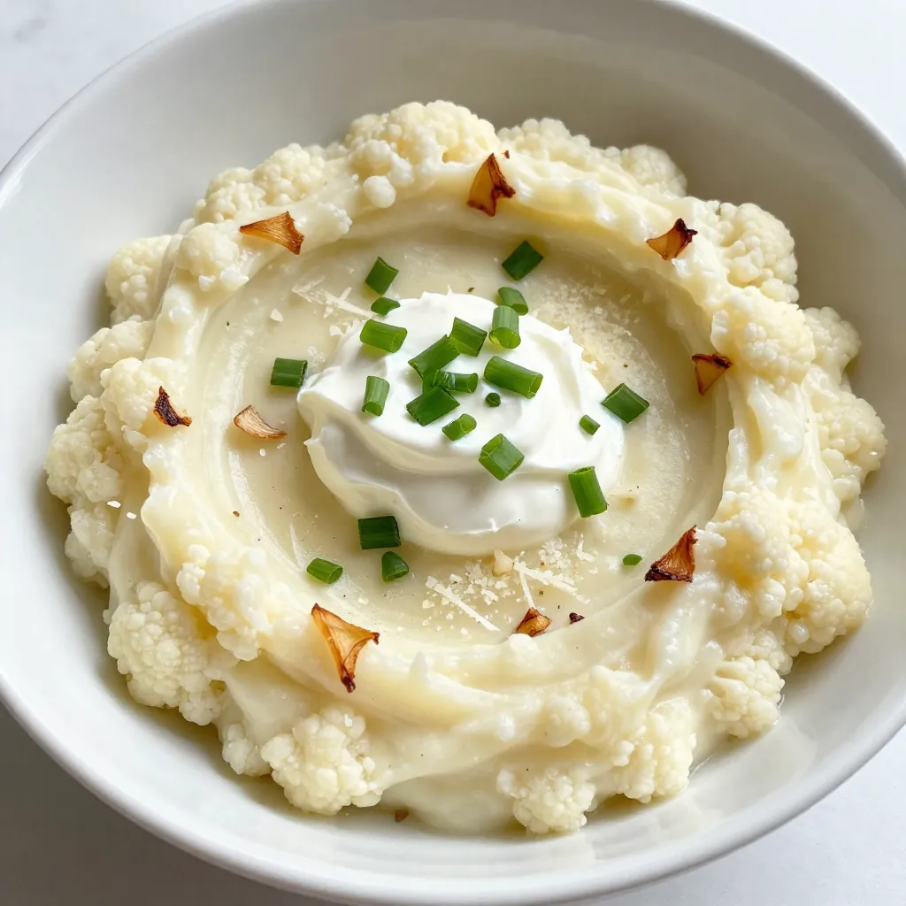 Creamy Garlic Mashed Cauliflower Delightful Side Dish