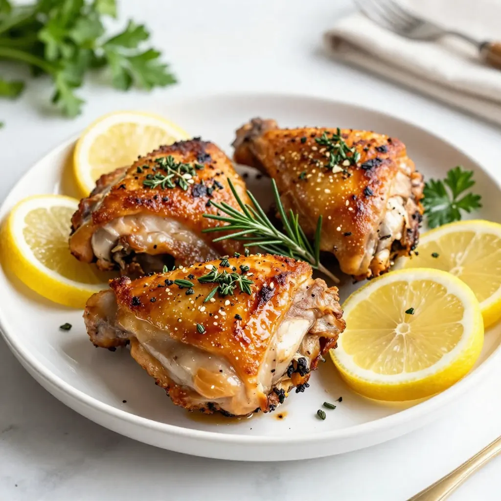 Garlic Herb Roasted Chicken Thighs Tasty and Simple Meal
