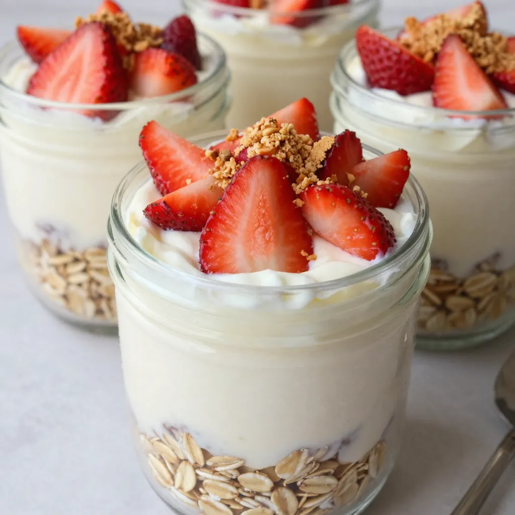 Strawberry Cheesecake Overnight Oats Simple Delight