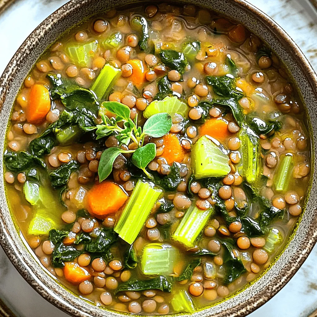 Lentil Soup with Spinach Healthy and Simple Recipe