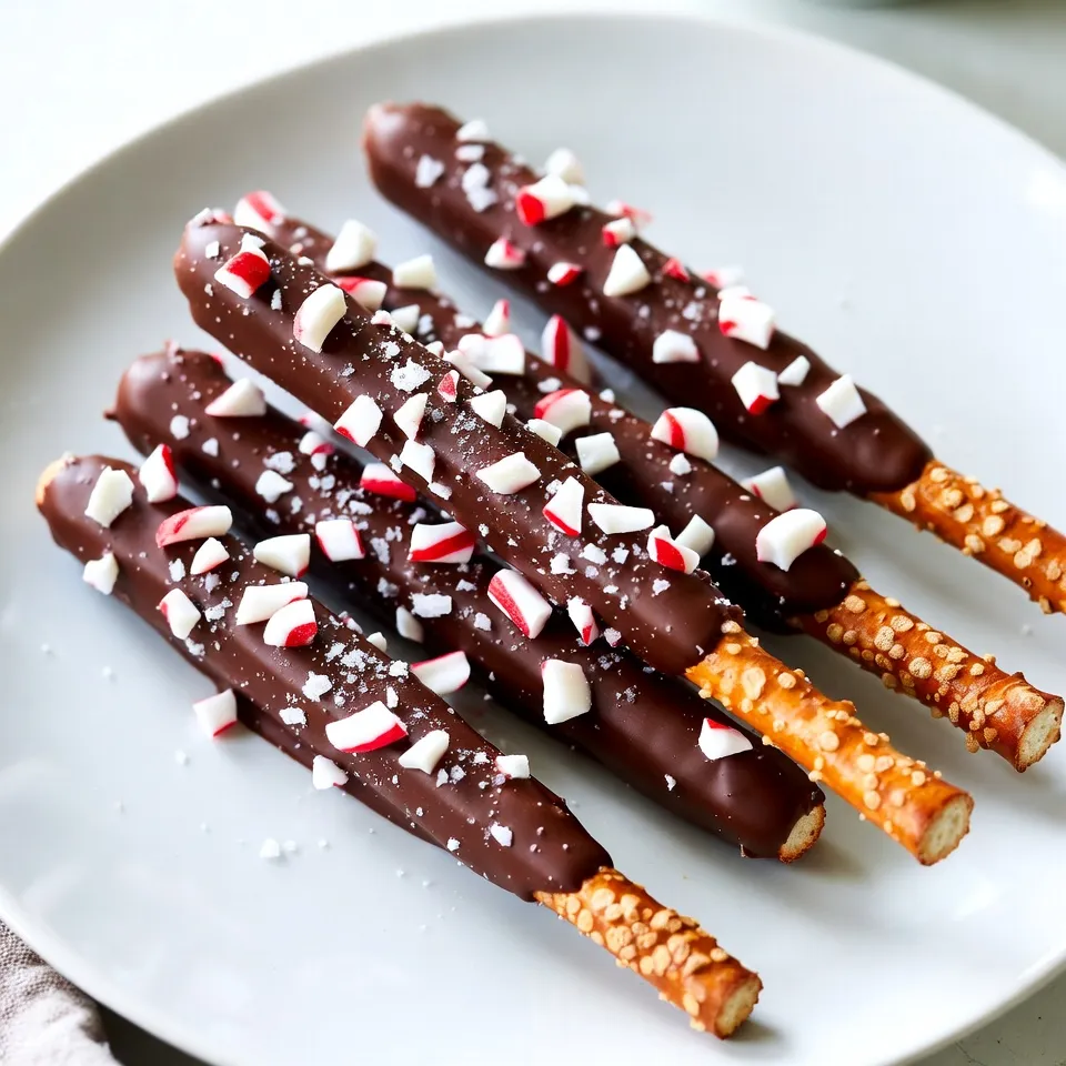 Chocolate Dipped Peppermint Pretzels Irresistible Treat