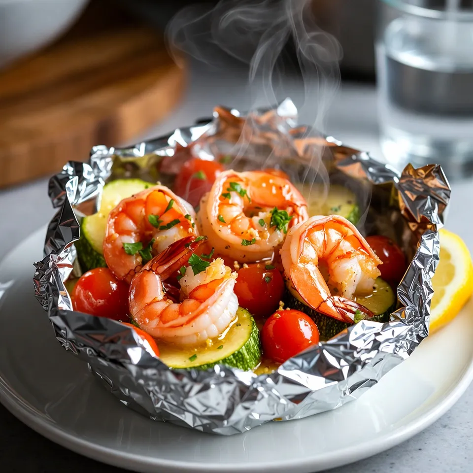 Garlic Butter Shrimp Scampi Foil Packs Tasty Delight