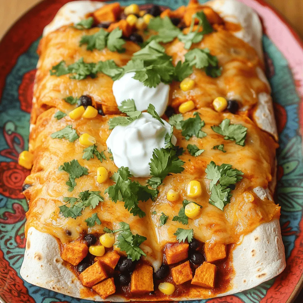 Savory Sweet Potato Black Bean Enchiladas Recipe