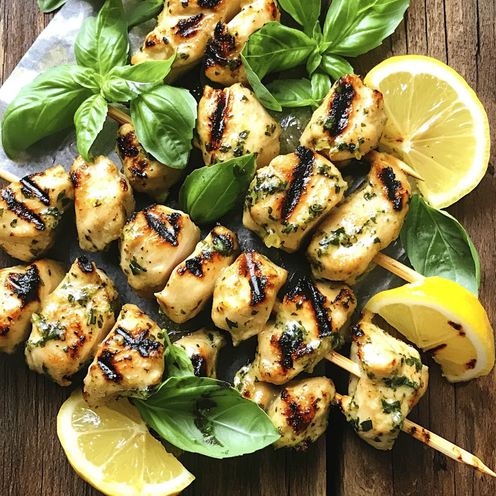 Lemon Basil Chicken Skewers Flavorful Grilled Delight