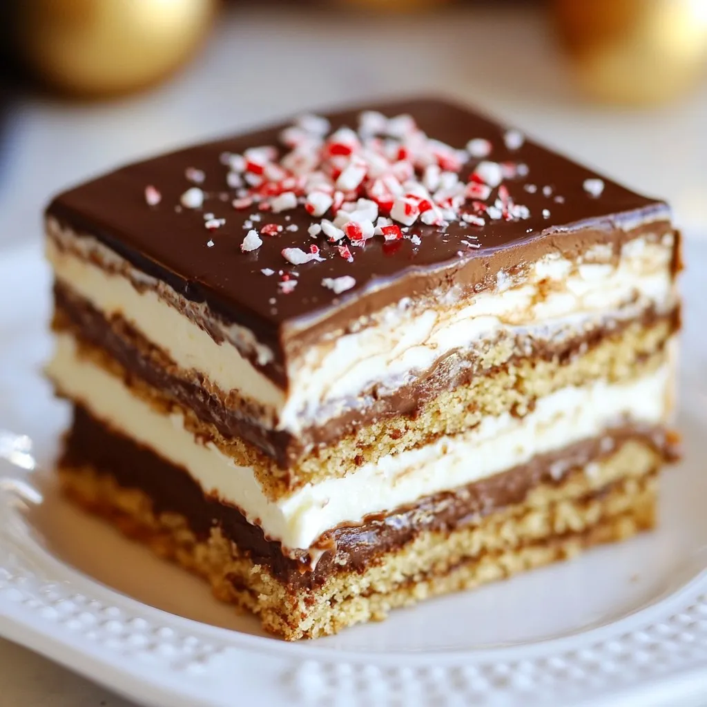 Peppermint Chocolate Eclair Cake Simple and Delicious