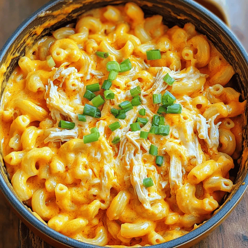 One Pot Buffalo Chicken Mac and Cheese Delight