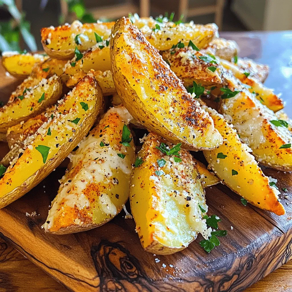Baked Garlic Parmesan Potato Wedges Crispy Delight