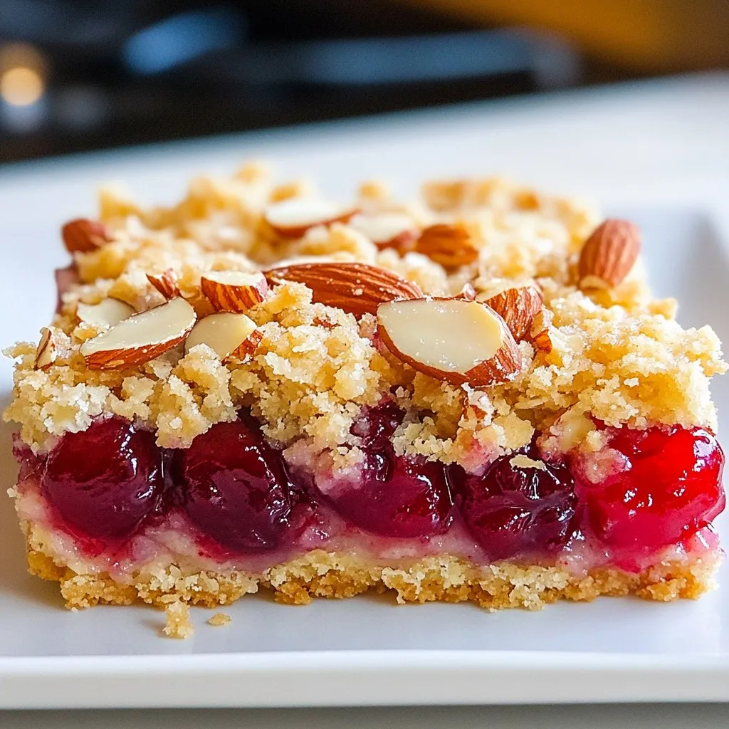 Cherry Almond Crumble Bars Delightful and Easy Recipe