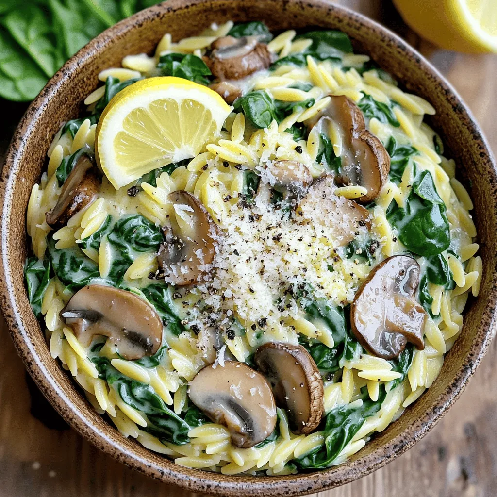 Creamy Spinach Mushroom Orzo Flavorful Dinner Delight