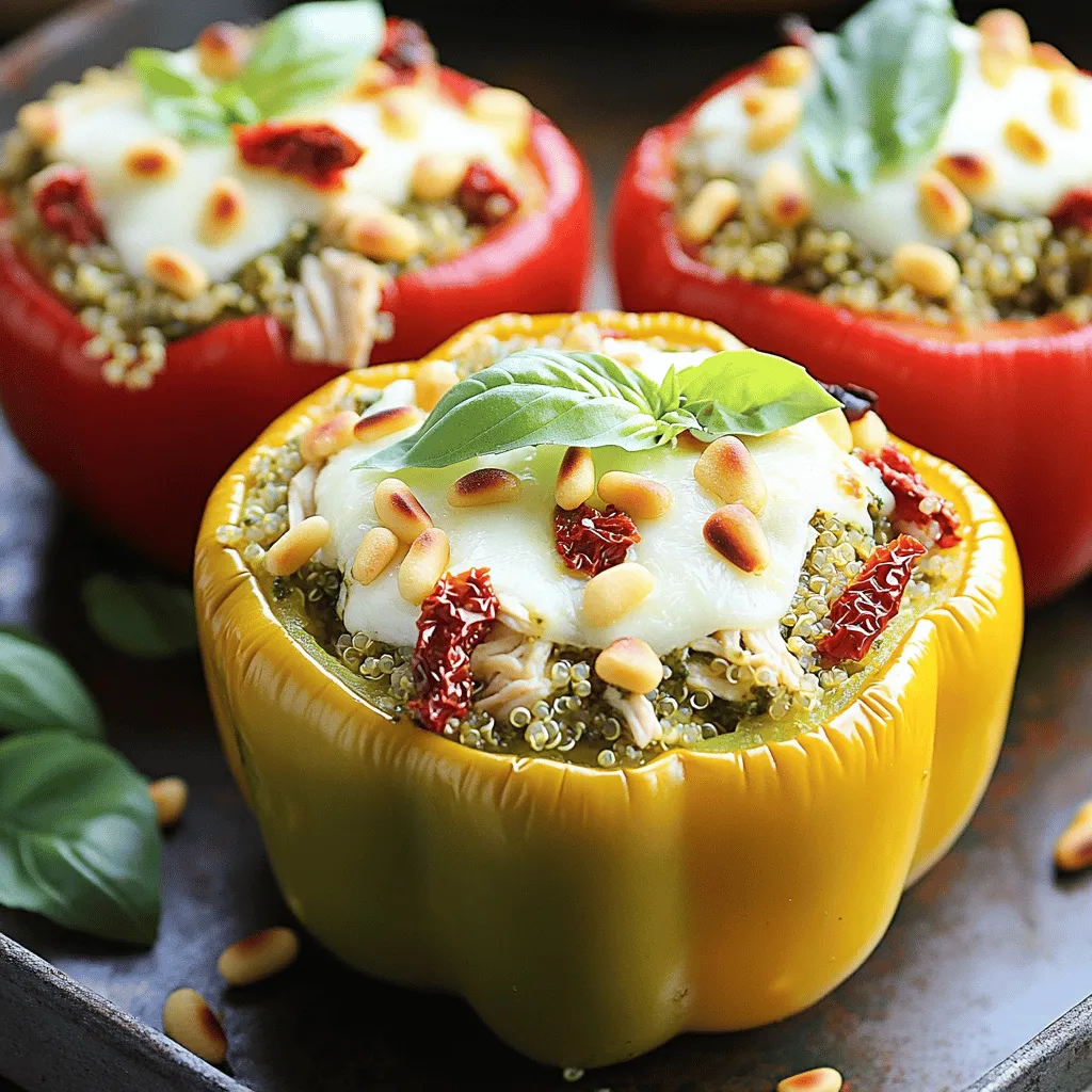 Pesto Chicken Stuffed Peppers Easy Flavorful Dish