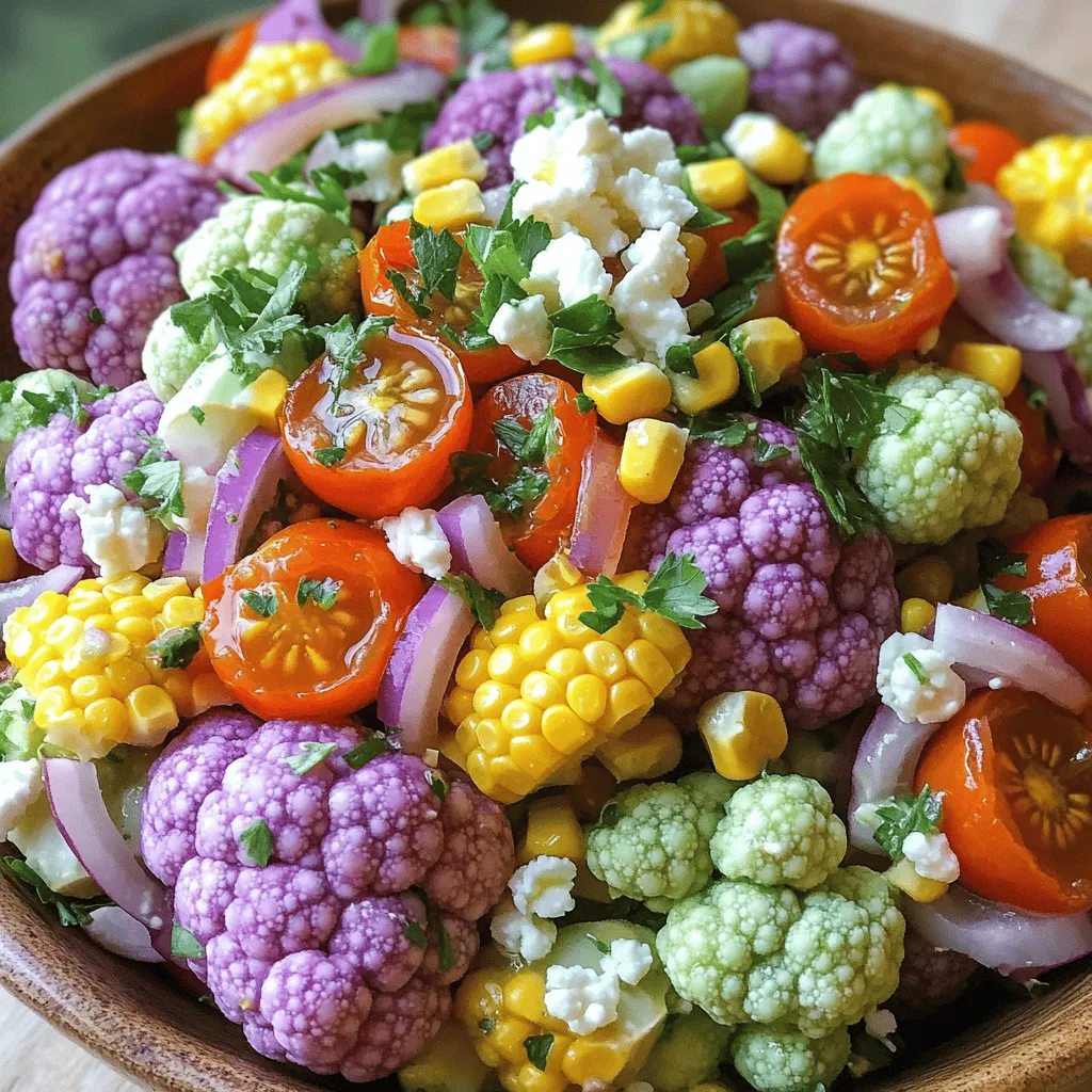 Rainbow Cauliflower Salad Flavorful and Colorful Dish