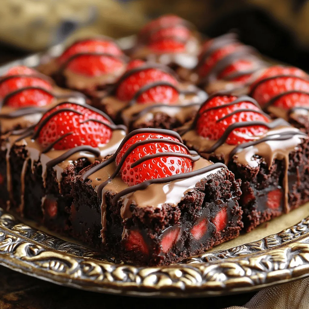Chocolate Covered Strawberry Brownies Simple and Sweet