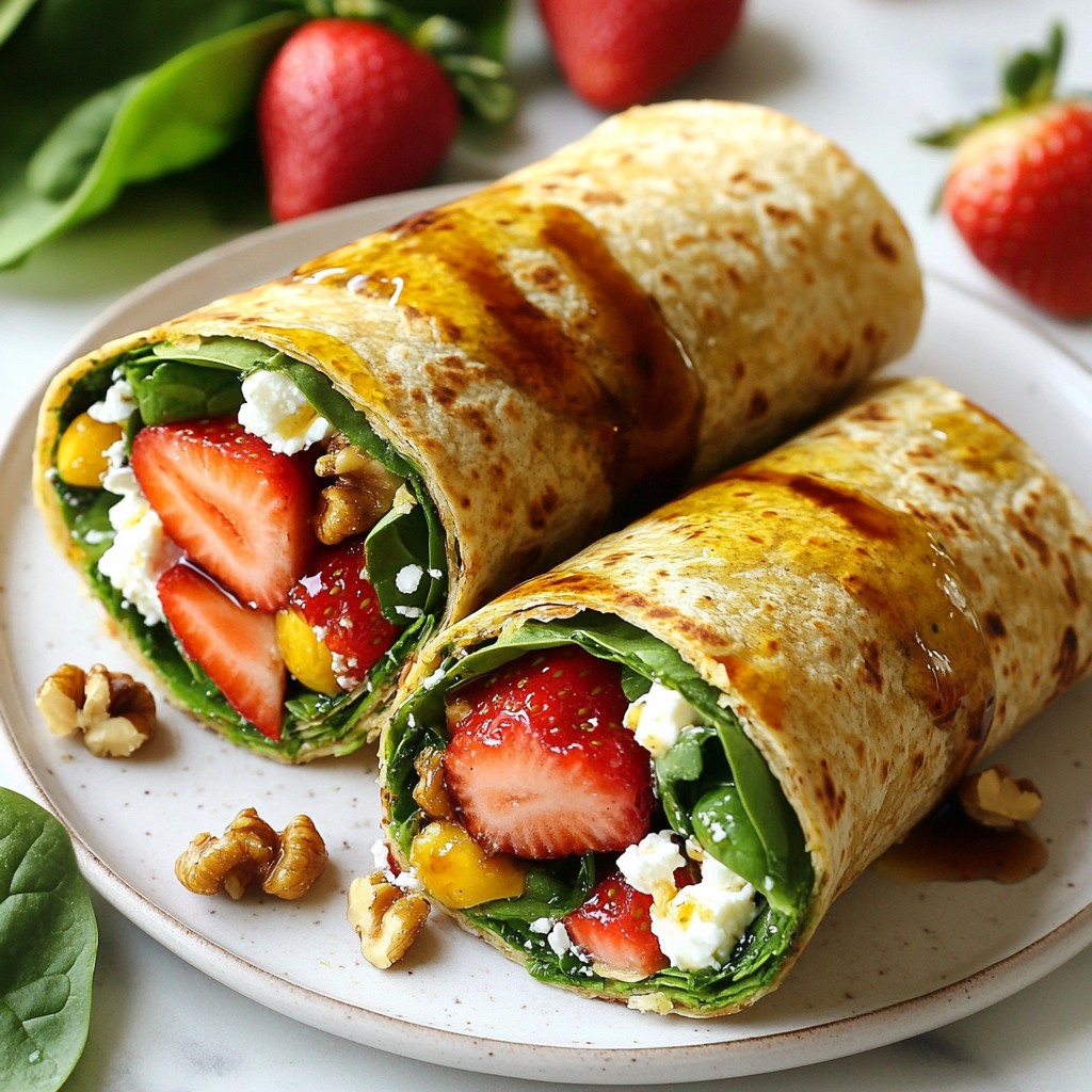 Strawberry Spinach Feta Wraps Fresh and Flavorful Snack